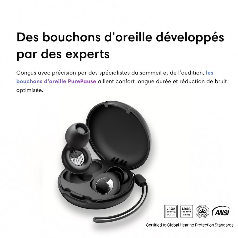 Bouchons d'Oreilles Anti Bruit - PurePause V2 + Boitier offert